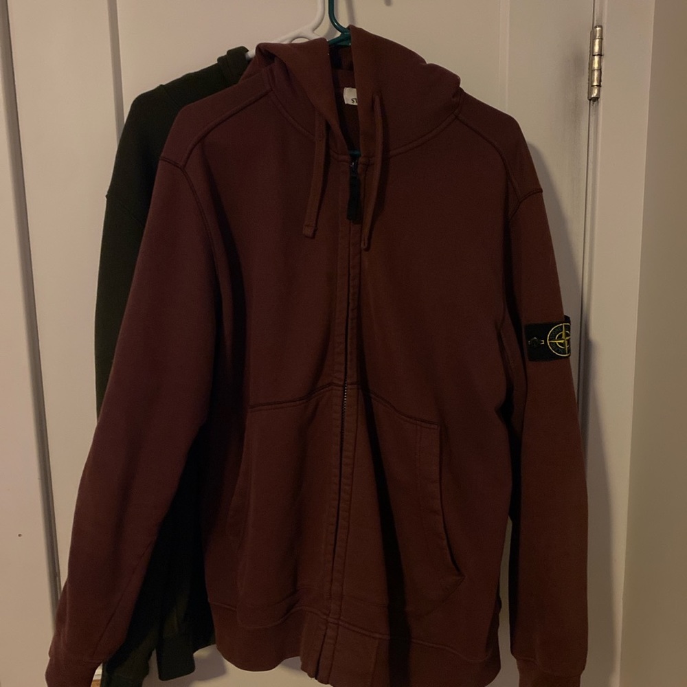 Stone island zip up hoodie
